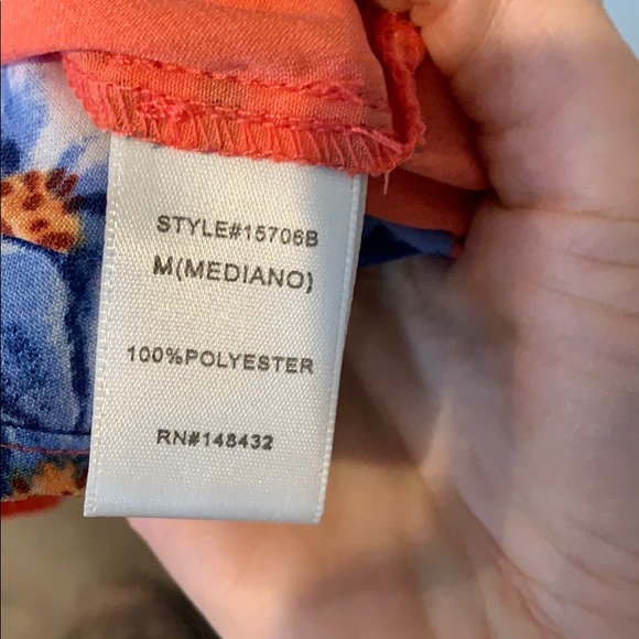 Staccato Coral Floral Split Back Tank Top - Picture 6 of 8